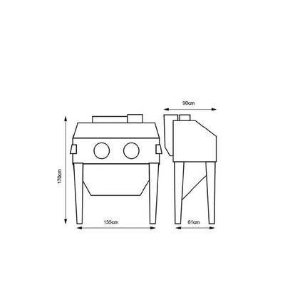 YD45-002 420L Industrial Sandblaster: 90-125 PSI, Foot-Pedal, for Machinery/Auto Shops